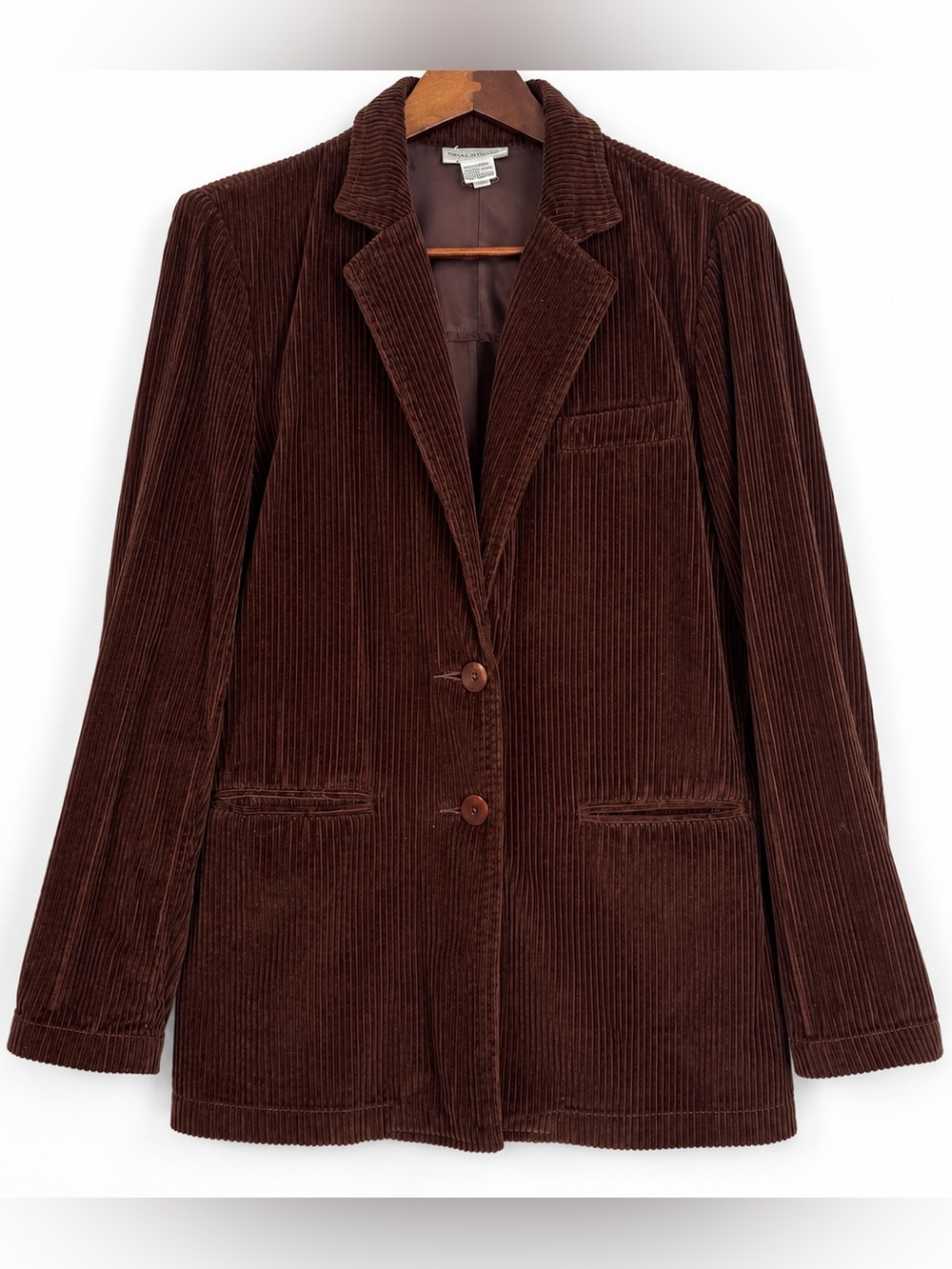 Vintage Newport News Brown Corduroy Blazer 8 Longline 90s Y2K